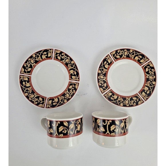 Vintage Savoy by Sango Flat Cup and Saucer set 2 pieces 8802 - Picture 4 of 6